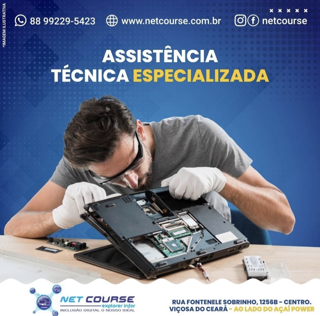 Divulgação da assistência técnica especializada da Net Course